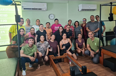 Servidores do TJSE participam de aula de pilates em edição do Mexa-SE